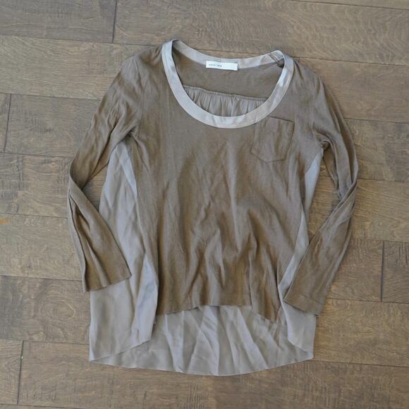 Sacai Tops - SACAI LUCK LUXURY Wool jersey‎ BEIGE LONG SLEEVE WOMENS est. L SIZE